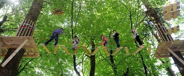 Junior high ropes course Tree Surfers Devon Cornwall